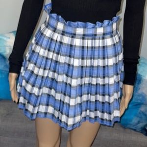 Plaid blue skirt
